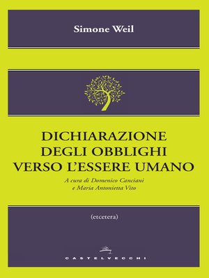 cover image of Dichiarazione degli obblighi verso l'essere umano